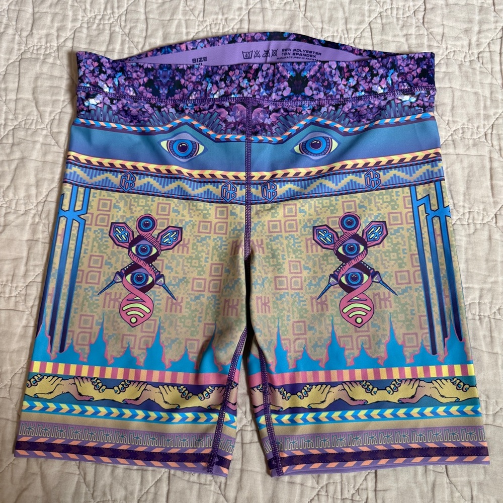 NIXI KILLICK Logic Lattice Unisex Biker Shorts Trippy Dolls Kill Rave Festival